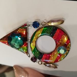 EUC vIntage Multi-colored pierced earrings.